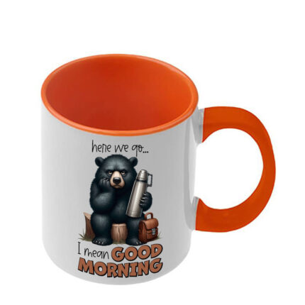 Κούπα Funny Animals με πορτοκαλί λαβή και εσωτερικό