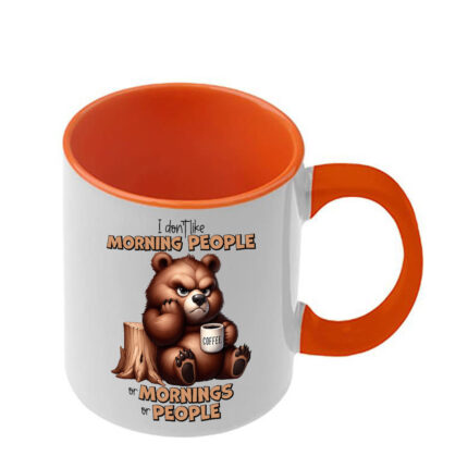 Κούπα Funny Animals με πορτοκαλί λαβή και εσωτερικό