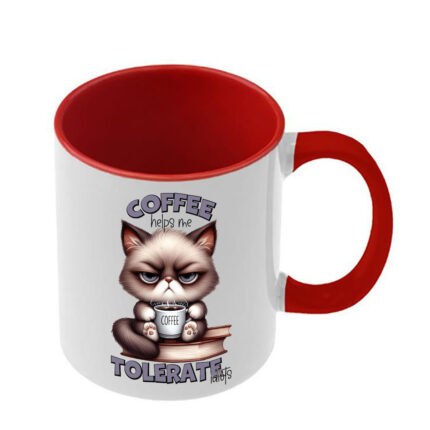 Κούπα Funny Animals με κόκκινη λαβή και εσωτερικό