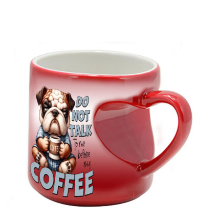 Μαγική κόκκινη κούπα Funny Animals με λαβή καρδιά