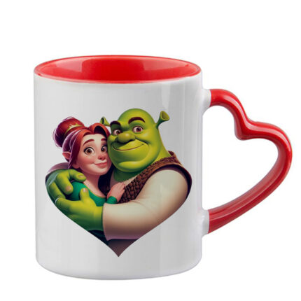 Κούπα Shrek Σρεκ με κόκκινη λαβή καρδιά και εσωτερικό
