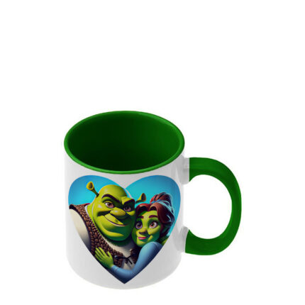 Κούπα Shrek Σρεκ με σκούρα πράσινη λαβή και εσωτερικό
