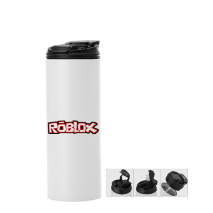Μπουκάλι θερμός με διπλό καπάκι Roblox 600ml Λευκό