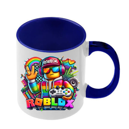 Κούπα Roblox με σκούρα μπλε λαβή και εσωτερικό