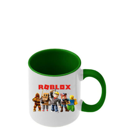 Κούπα Roblox με σκούρα πράσινη λαβή και εσωτερικό