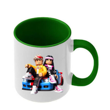 Κούπα Roblox με σκούρα πράσινη λαβή και εσωτερικό