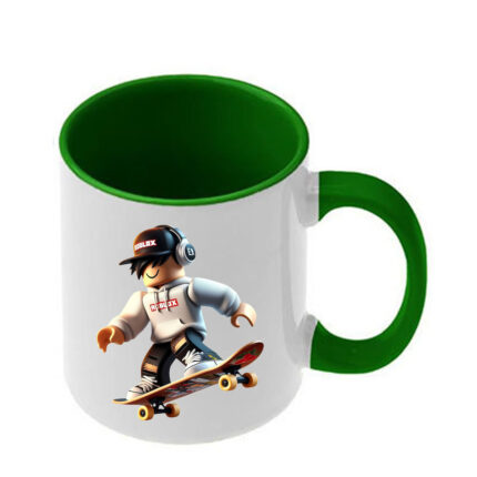 Κούπα Roblox με σκούρα πράσινη λαβή και εσωτερικό