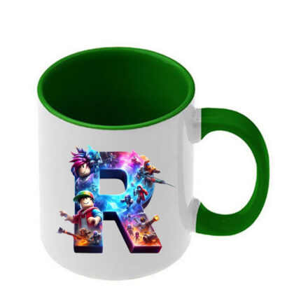 Κούπα Roblox με σκούρα πράσινη λαβή και εσωτερικό