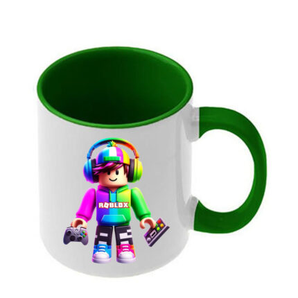 Κούπα Roblox με σκούρα πράσινη λαβή και εσωτερικό