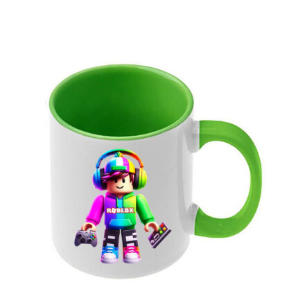 Κούπα Roblox με ανοιχτή πράσινη λαβή και εσωτερικό