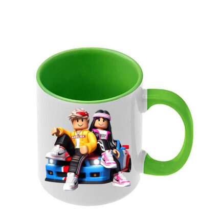 Κούπα Roblox με ανοιχτή πράσινη λαβή και εσωτερικό