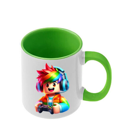 Κούπα Roblox με ανοιχτή πράσινη λαβή και εσωτερικό