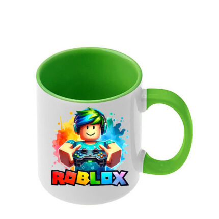 Κούπα Roblox με ανοιχτή πράσινη λαβή και εσωτερικό