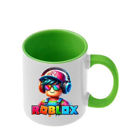 Κούπα Roblox με ανοιχτή πράσινη λαβή και εσωτερικό