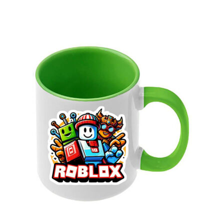 Κούπα Roblox με ανοιχτή πράσινη λαβή και εσωτερικό