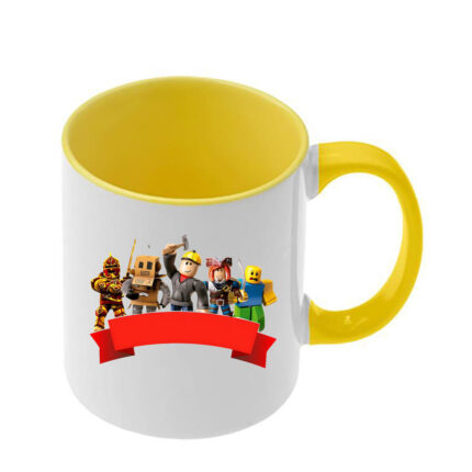 Κούπα Roblox με κίτρινη λαβή και εσωτερικό