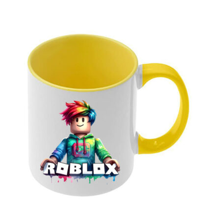 Κούπα Roblox με κίτρινη λαβή και εσωτερικό