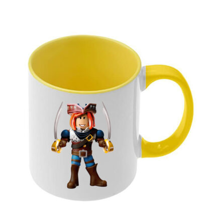 Κούπα Roblox με κίτρινη λαβή και εσωτερικό