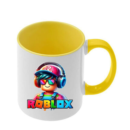 Κούπα Roblox με κίτρινη λαβή και εσωτερικό