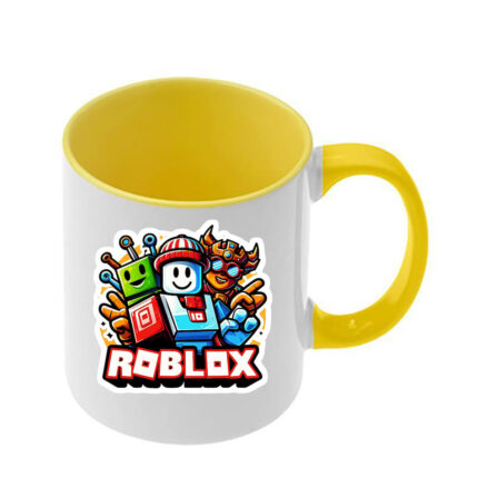 Κούπα Roblox με κίτρινη λαβή και εσωτερικό