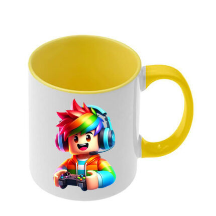 Κούπα Roblox με κίτρινη λαβή και εσωτερικό