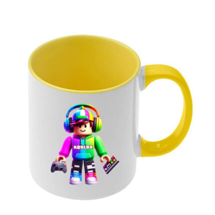 Κούπα Roblox με κίτρινη λαβή και εσωτερικό
