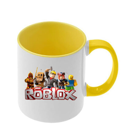 Κούπα Roblox με κίτρινη λαβή και εσωτερικό