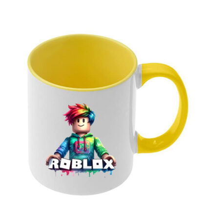 Κούπα Roblox με κίτρινη λαβή και εσωτερικό