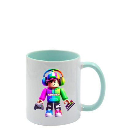 Κούπα Roblox με πράσινο της μέντας λαβή και εσωτερικό