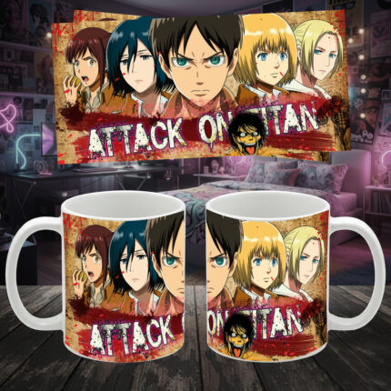 Λευκή κούπα Anime Attack on Titan