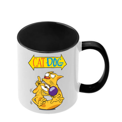 Κούπα Cat & Dog με μαύρη λαβή και εσωτερικό