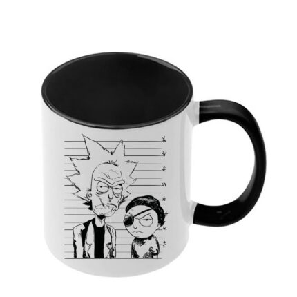 Κούπα Rick and Morty με μαύρη λαβή και εσωτερικό
