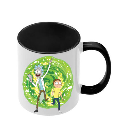 Κούπα Rick and Morty με μαύρη λαβή και εσωτερικό