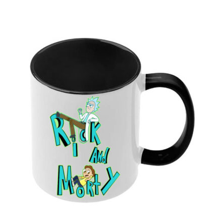 Κούπα Rick and Morty με μαύρη λαβή και εσωτερικό