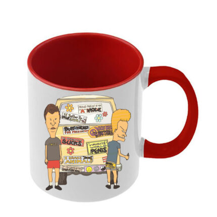 Κούπα Beavis and Butthead με κόκκινη λαβή και εσωτερικό