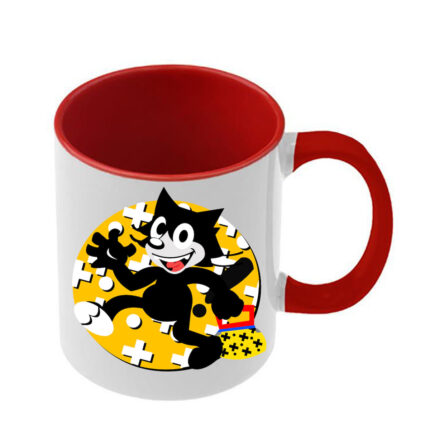 Κούπα Felix the Cat με κόκκινη λαβή και εσωτερικό