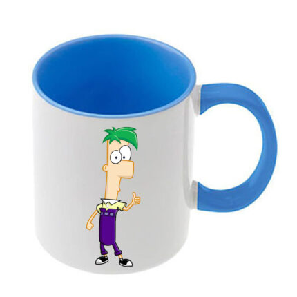 Κούπα Phineas and Ferb με γαλάζια λαβή και εσωτερικό