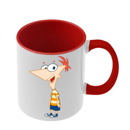 Κούπα Phineas and Ferb με κόκκινη λαβή και εσωτερικό