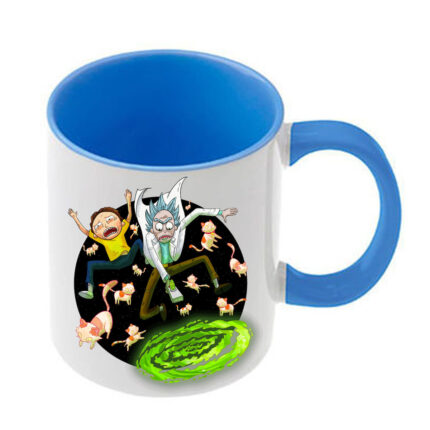 Κούπα Rick and Morty με γαλάζια λαβή και εσωτερικό