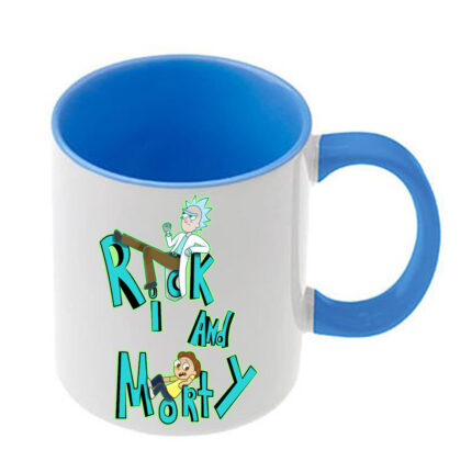 Κούπα Rick and Morty με γαλάζια λαβή και εσωτερικό