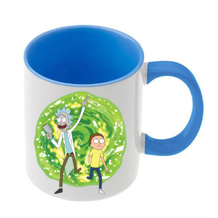 Κούπα Rick and Morty με γαλάζια λαβή και εσωτερικό