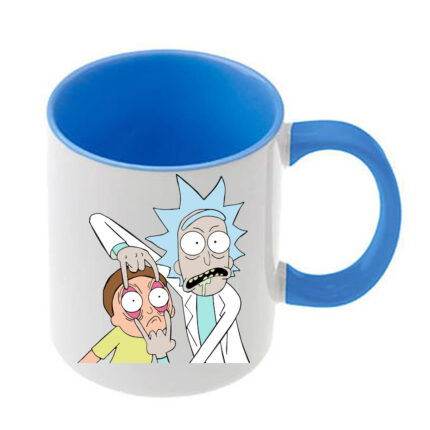 Κούπα Rick and Morty με γαλάζια λαβή και εσωτερικό
