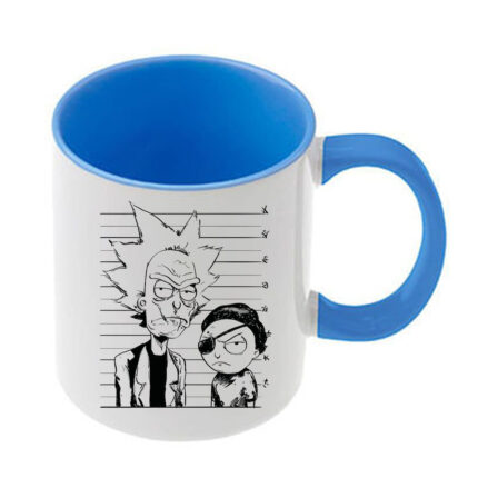 Κούπα Rick and Morty με γαλάζια λαβή και εσωτερικό