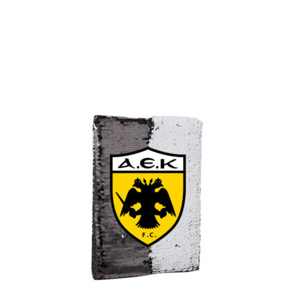 Τετράδιο με μαύρες παγιέτες A5/60 σελίδες AEK