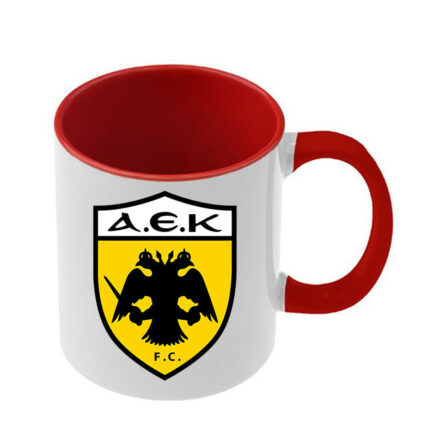 Κούπα ΑΕΚ με κόκκινη λαβή και εσωτερικό
