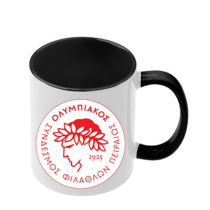 Κούπα Ολυμπιακός με μαύρη λαβή και εσωτερικό