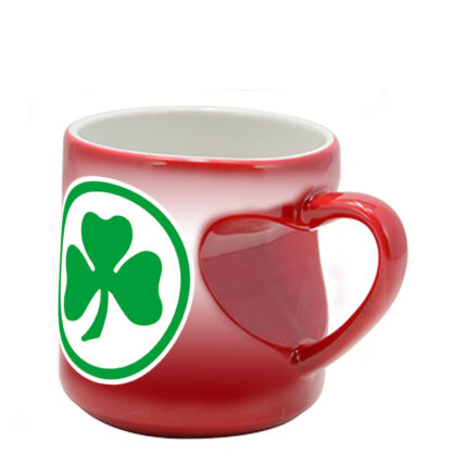 Μαγική κόκκινη κούπα Παναθηναικός ΠΑΟ με λαβή καρδιά