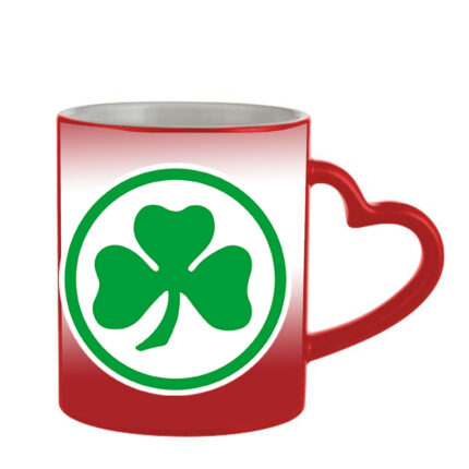 Μαγική κόκκινη κούπα Παναθηναικός ΠΑΟ με λαβή καρδιά